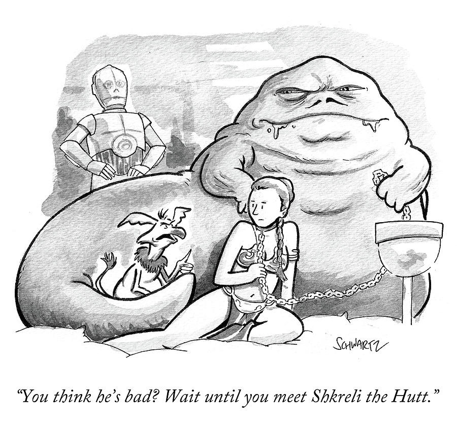 Wait until you meet Shkreli the Hutt Drawing by Benjamin Schwartz