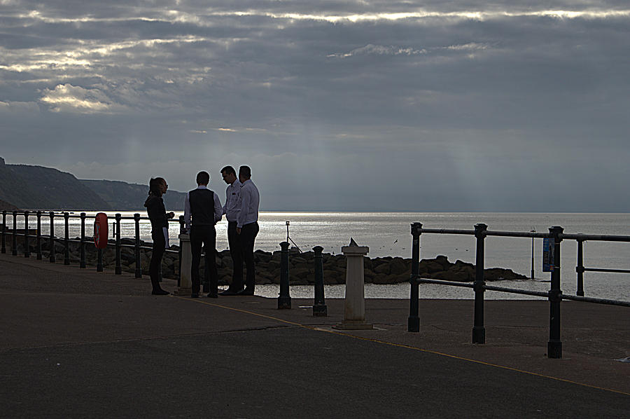 Waiters in silhouette Photograph by Andy Thompson