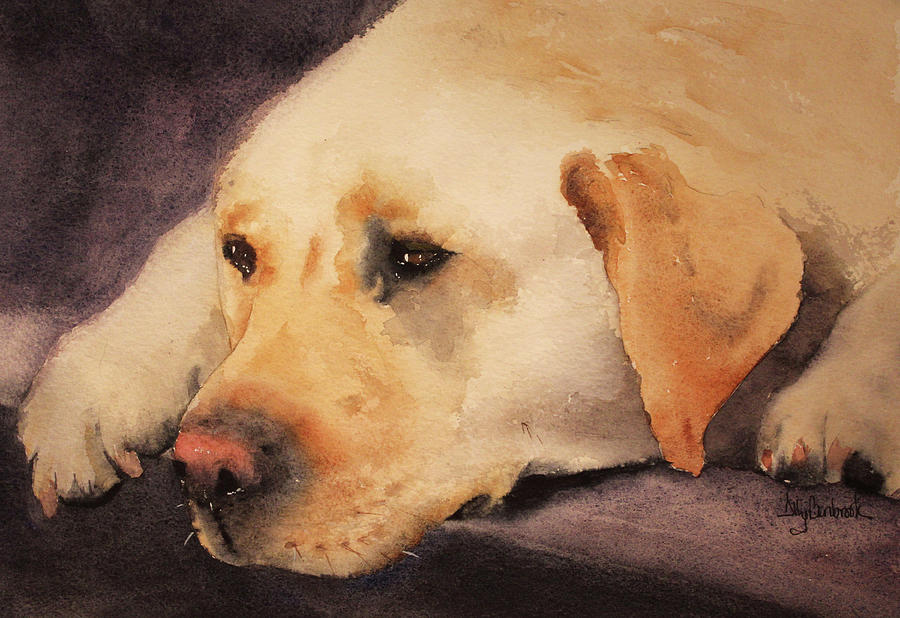 Dog Painting - Waiting 6 by Ally Benbrook