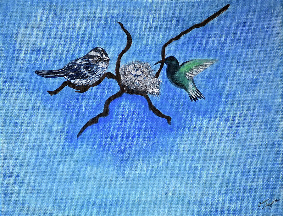 Bird Painting - Waiting by Ann Ingham