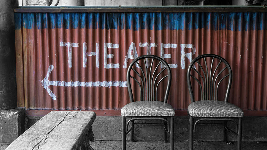 Corrugated Metal Theater Sign Photograph by Jason Fink