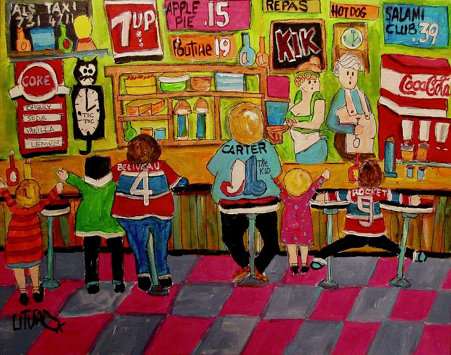 Waiting at the Counter 1960s Painting by Michael Litvack