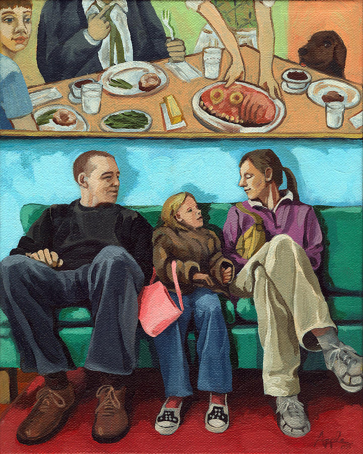 Waiting at the Diner Painting by Linda Apple