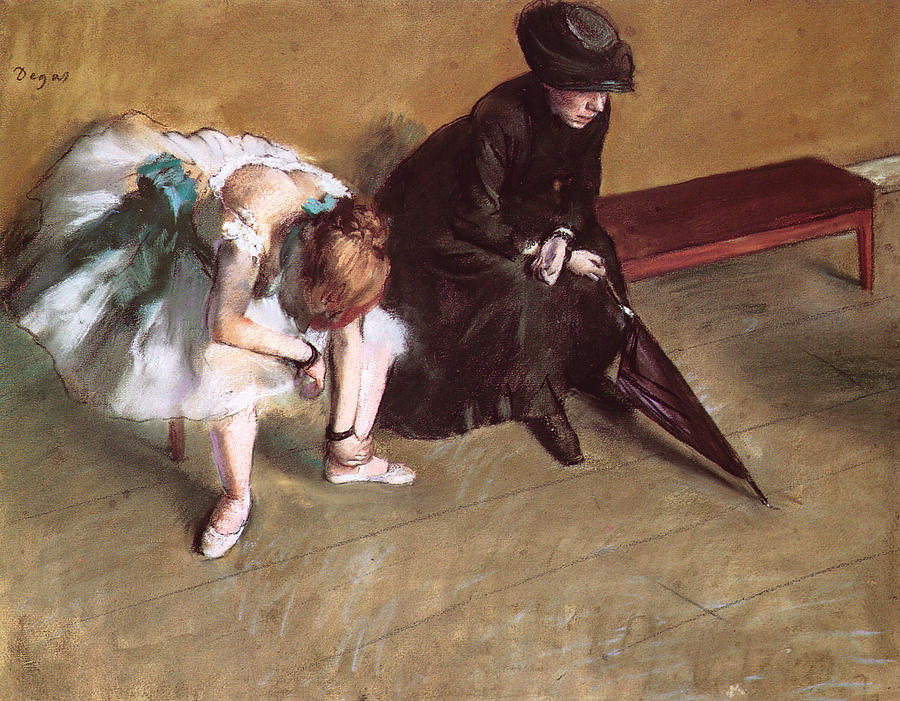 Edgar Degas Pastel - Waiting by Edgar Degas