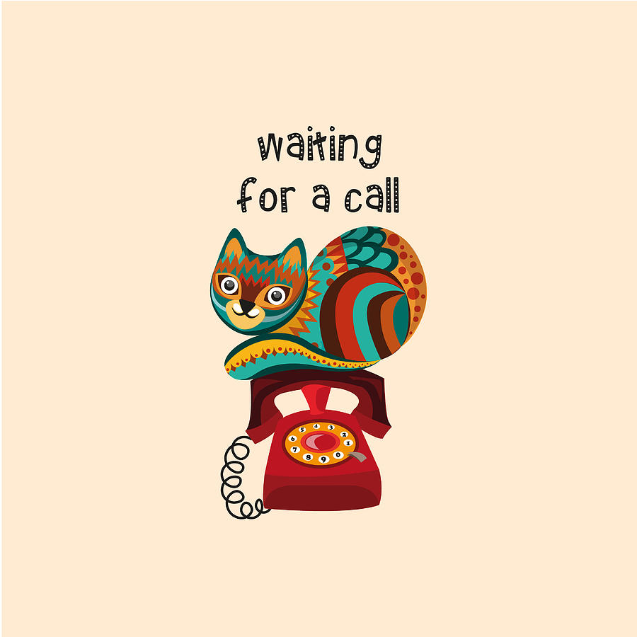 Animal Digital Art - Waiting for a call by Veronika S