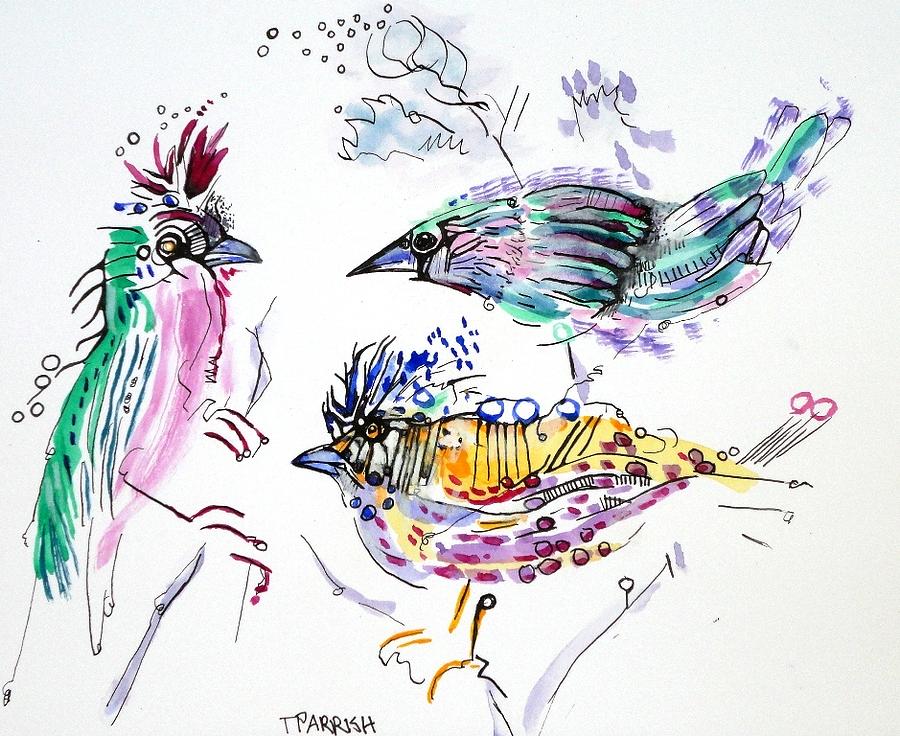 Bird Drawing - Waiting for Spring by Tim Parrish