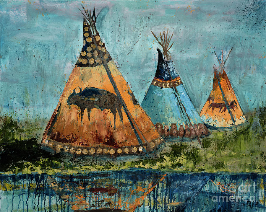 Tepee Painting - Waiting for Sunset by Jodi Monahan