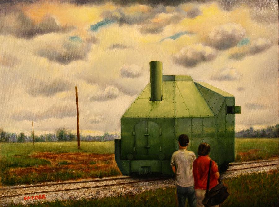 Train Painting - Waiting for the Armoured Train by Todd Snyder