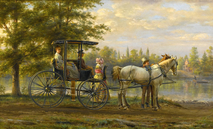 Edward Lamson Henry Painting - Waiting for the Ferry. Shelter Island by Edward Lamson Henry