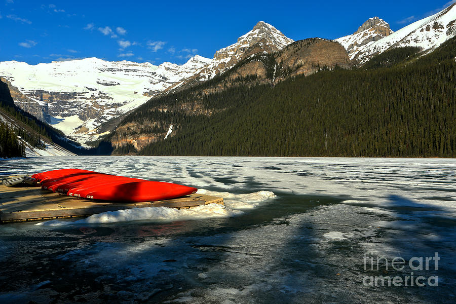 Waiting For The Thaw At Lake Louise Photograph by Adam Jewell