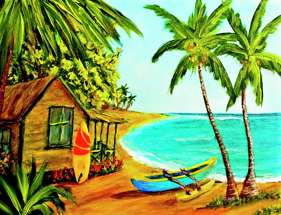 Beach Painting - Waiting for the Waves Hawaii #387  by Donald K Hall