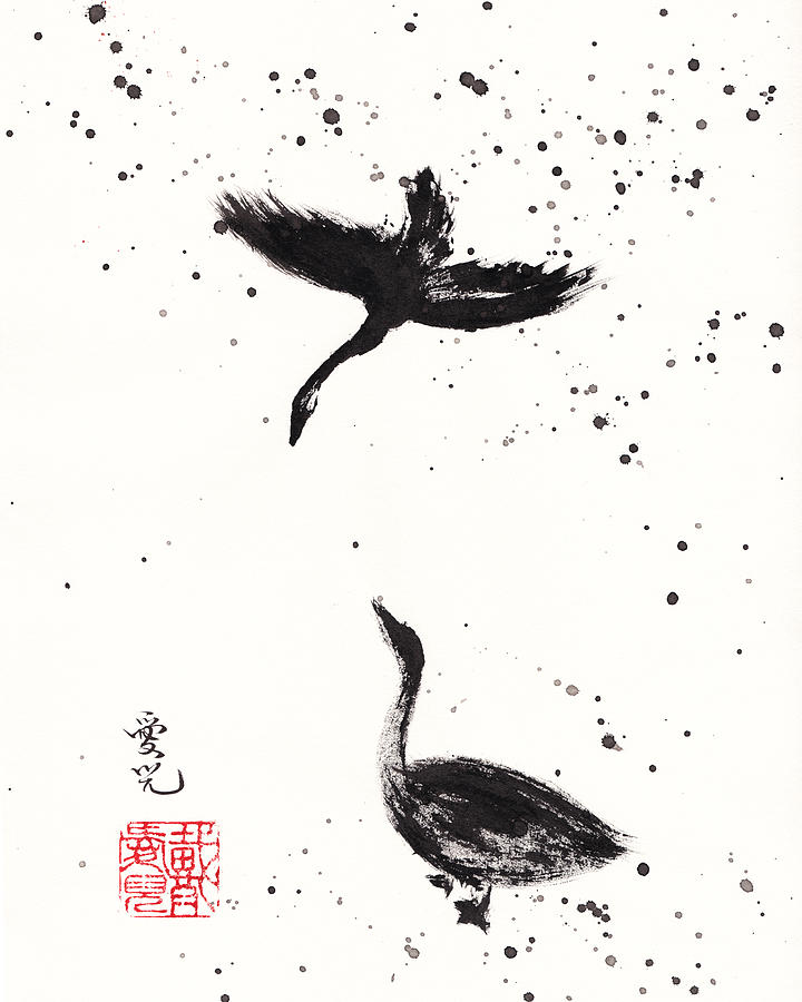 Geese Painting - Waiting For You To Come Home by Oiyee At Oystudio