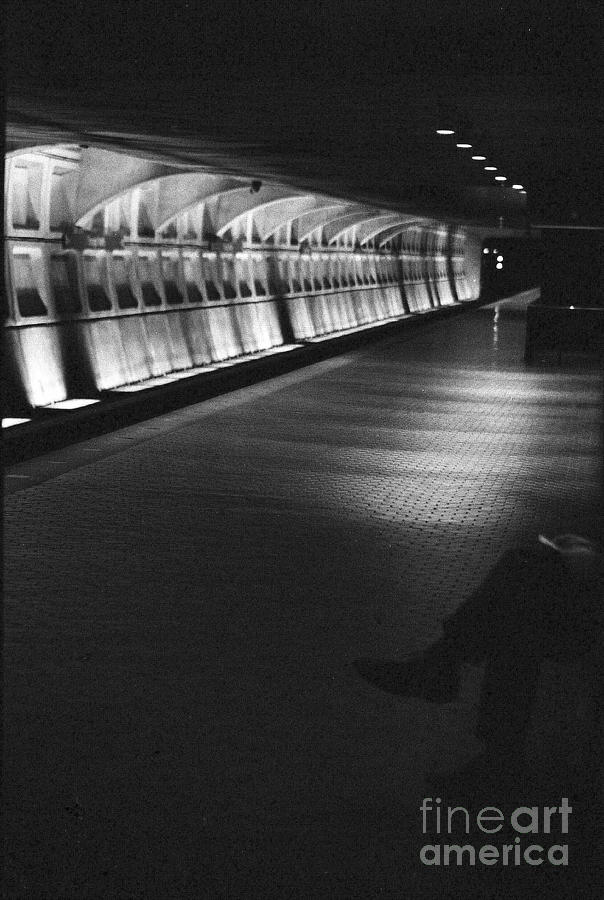 Waiting In A Darkened Subway Station Photograph by Steven Macanka