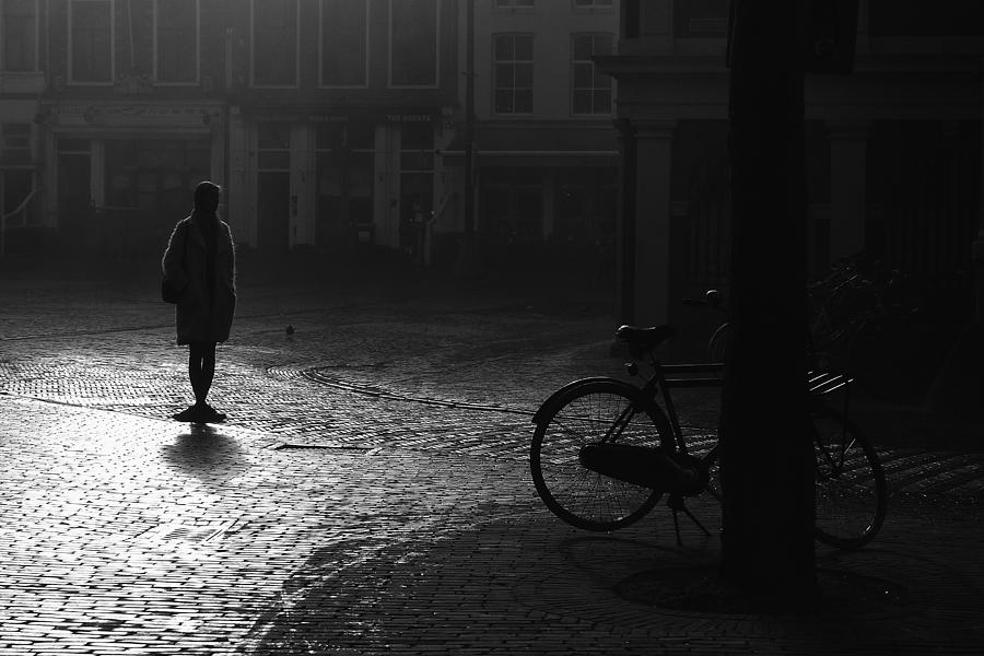 Black And White Photograph - Waiting.... by Joke Scheerman