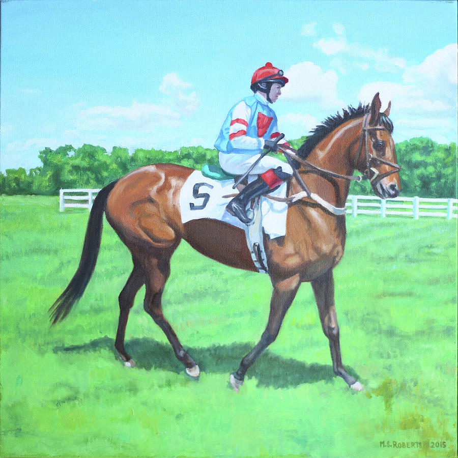 Horse Painting - Race Day by Mike Roberts