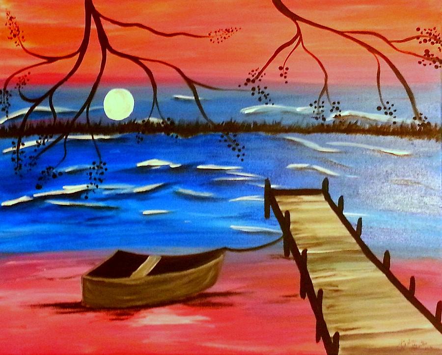 Waiting on Sunset Painting by Linda Stanton