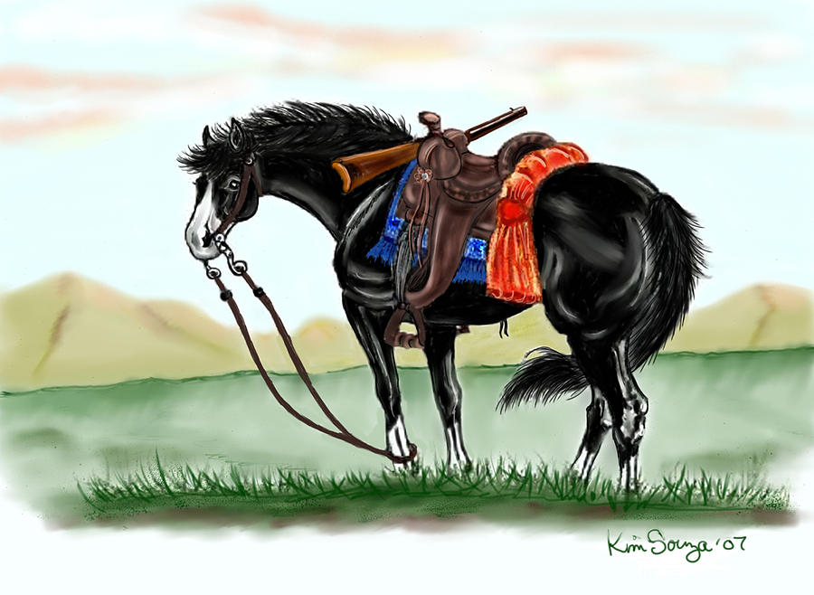 Horse Digital Art - Waiting On The Boss by Kim Souza