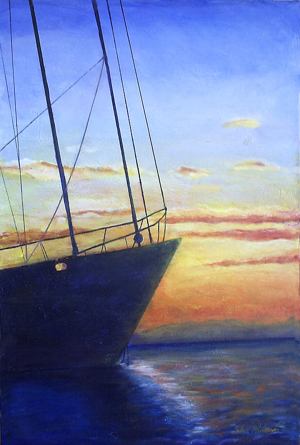 Waiting out the sunset Painting by Silvia Philippsohn