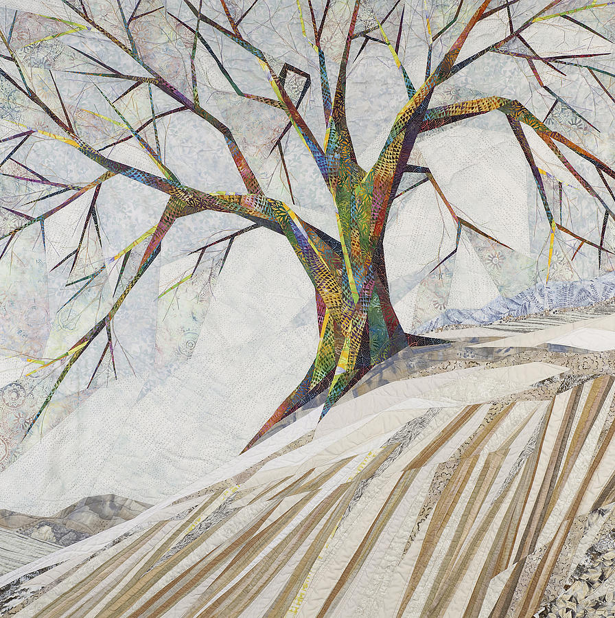 Landscape Tapestry - Textile - Waiting Out Winter by Linda Beach Landscape Tapestry - Textile - Waiting Out Winter by Linda Beach