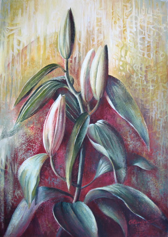 Waiting to bloom Painting by Elena Oleniuc