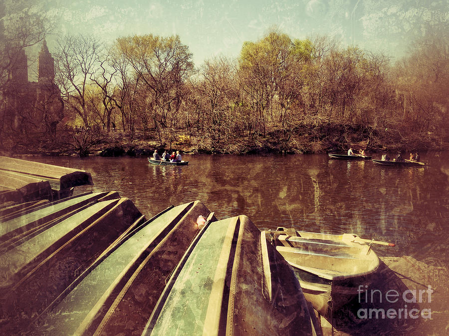 Waiting to Float - Central Park Lake in Spring Photograph by Miriam Danar