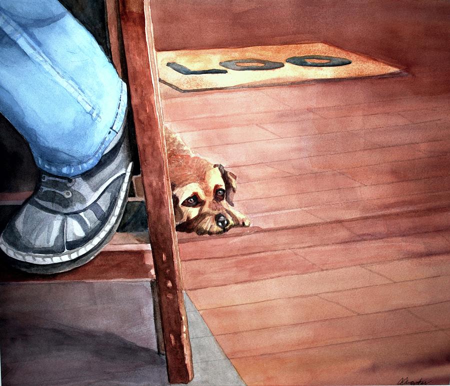Dog Painting - Waiting to Go by Gerald Carpenter