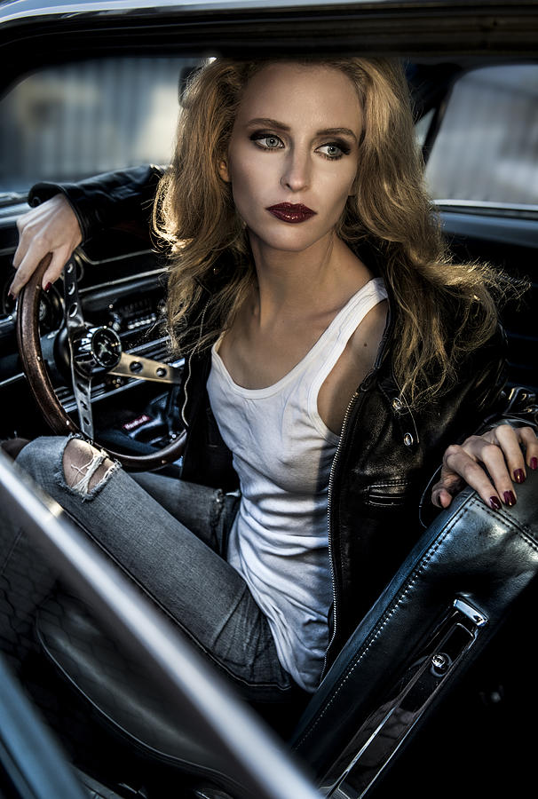 Vintage Photograph - Waiting To Reverse My 69 Ford Mustang by Peter Muller Photography