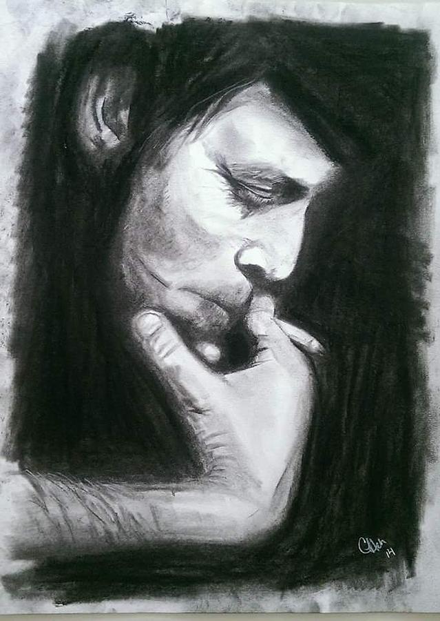 Tom Waits Drawing - Hold On by Carole Hutchison