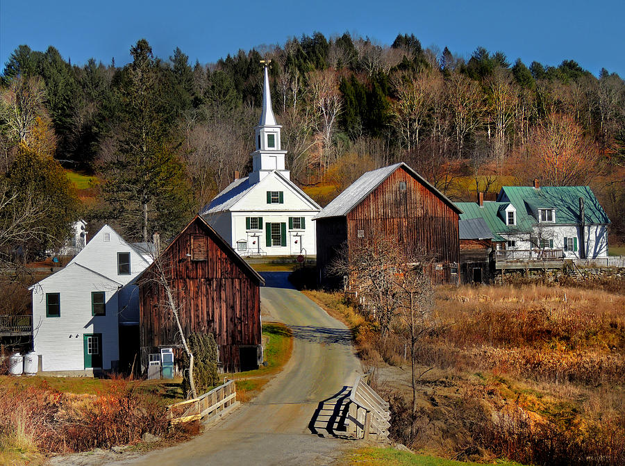 Barn Photograph - Waits River Vermont in Late November by Nancy Griswold