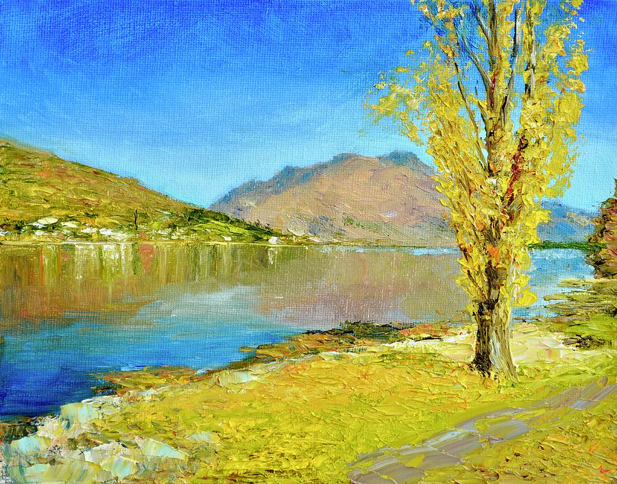 Wakatipu Poplar in Autumn Painting by Dai Wynn