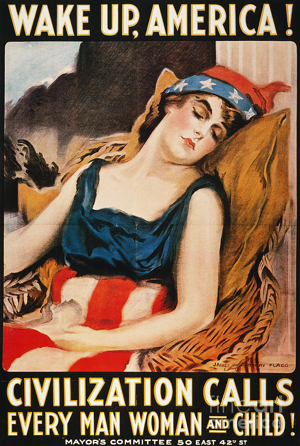1917 Photograph - Wake Up America Poster by Granger