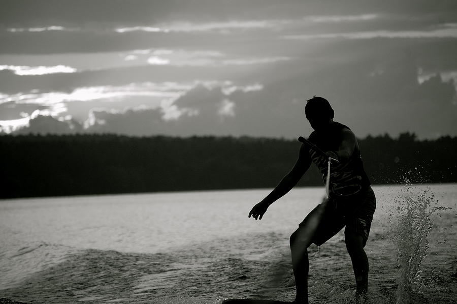 Sunset Photograph - Wakeboarding by Erica Laucella