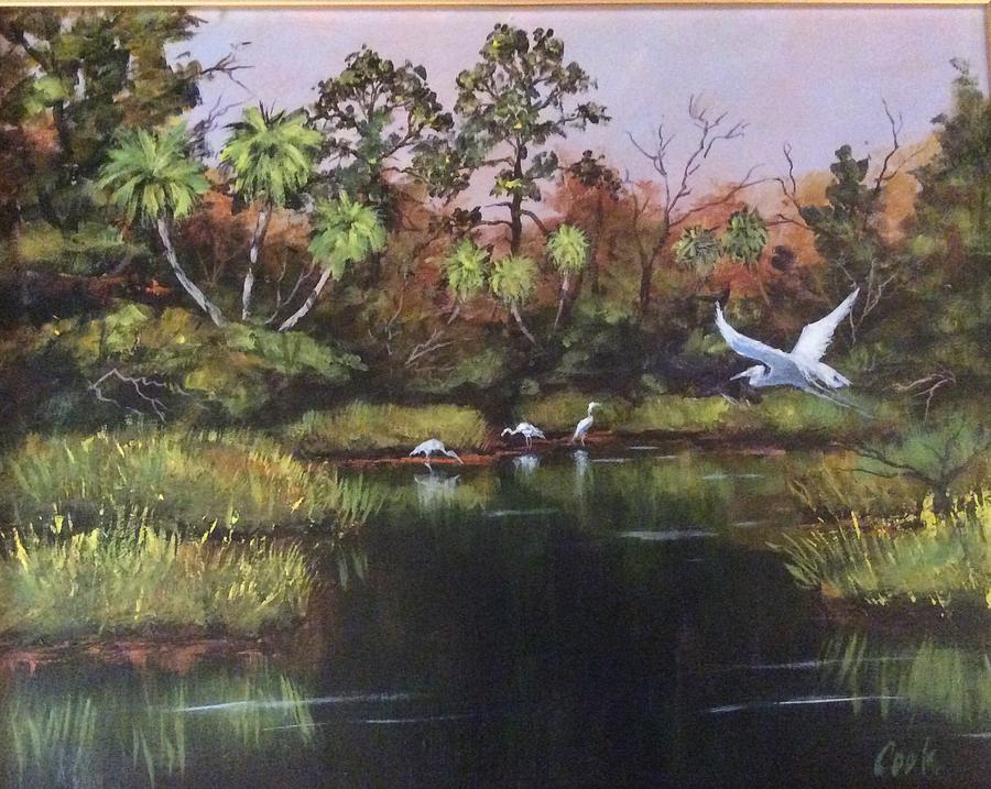 Wakulla River Cove Painting by Michael Cook