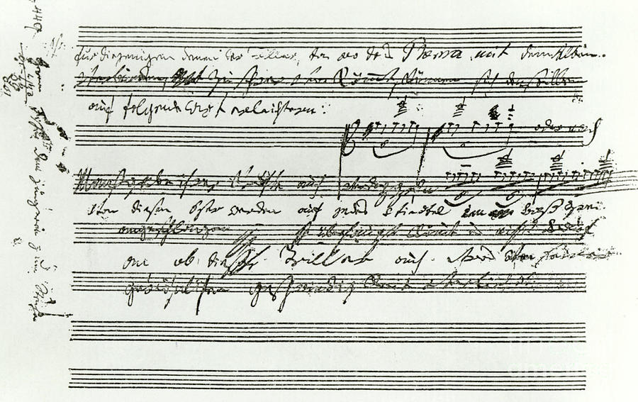 Waldstein Sonata by Beethoven Drawing by Ludwig van Beethoven