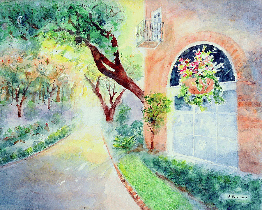 Walk at Bellingrath Gardens Painting by Jerry Fair