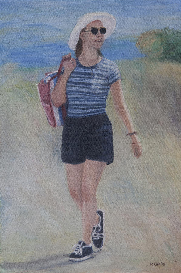 Walk At The Beach Painting by Masami Iida