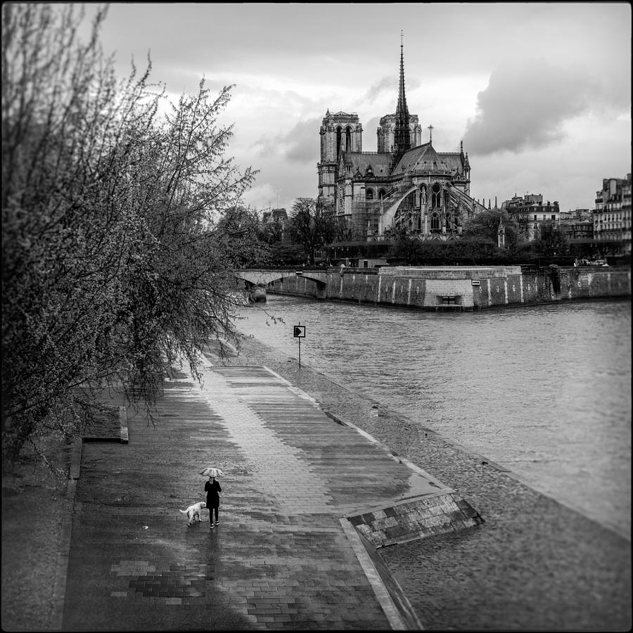 Paris Photograph - Walk by Notre Dame Cathedral by Lazh Lo