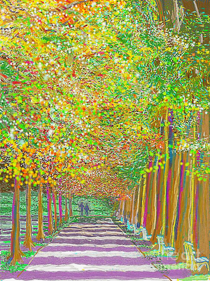 Walk in Park Cathedral Painting by Hidden Mountain