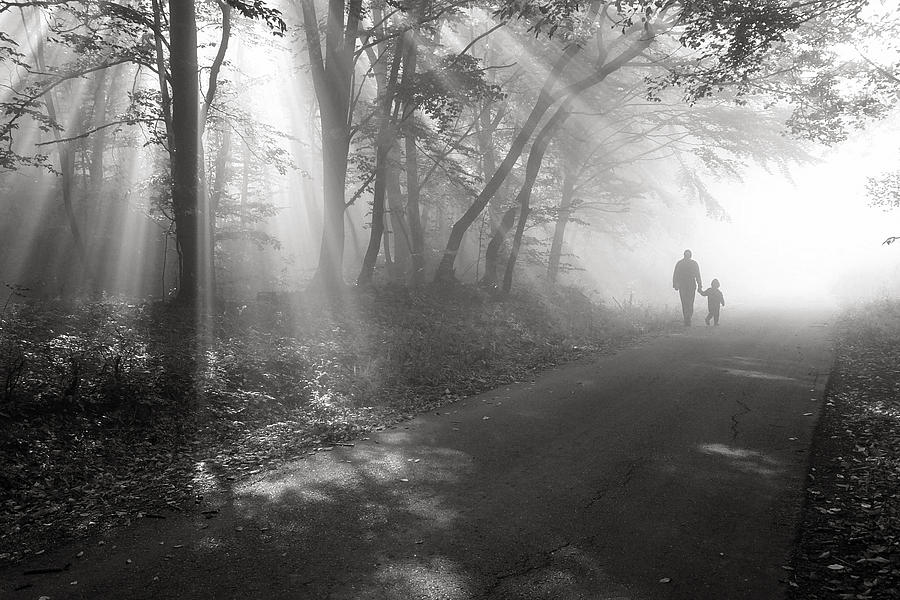 Black And White Photograph - Walk in the light by Floriana Barbu