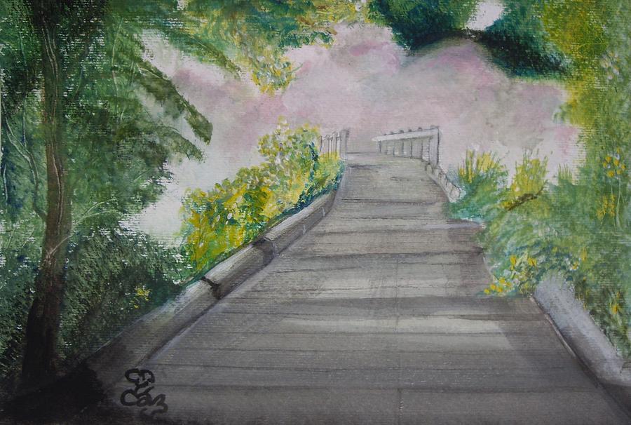 Walk in the mist Painting by Carole Robins