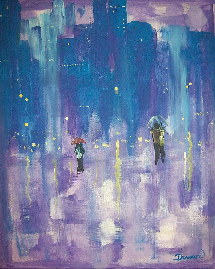 Walk in the Rain #35 Painting by Raymond Doward