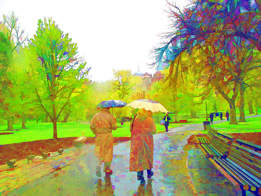 Walk in the Rain Digital Art by Barbara McDevitt