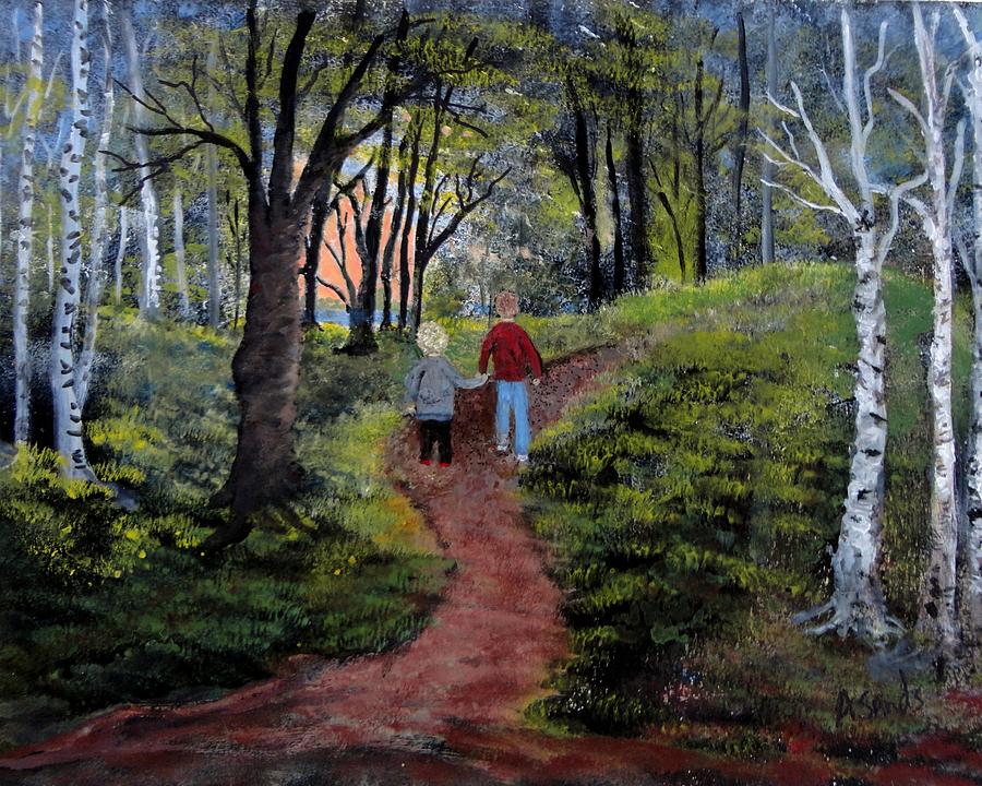 Walk in the woods Painting by Anne Sands