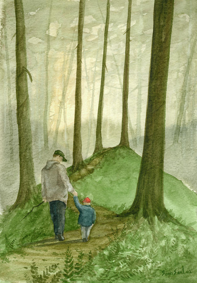 Father Painting - Walk In The Woods by Sean Seal