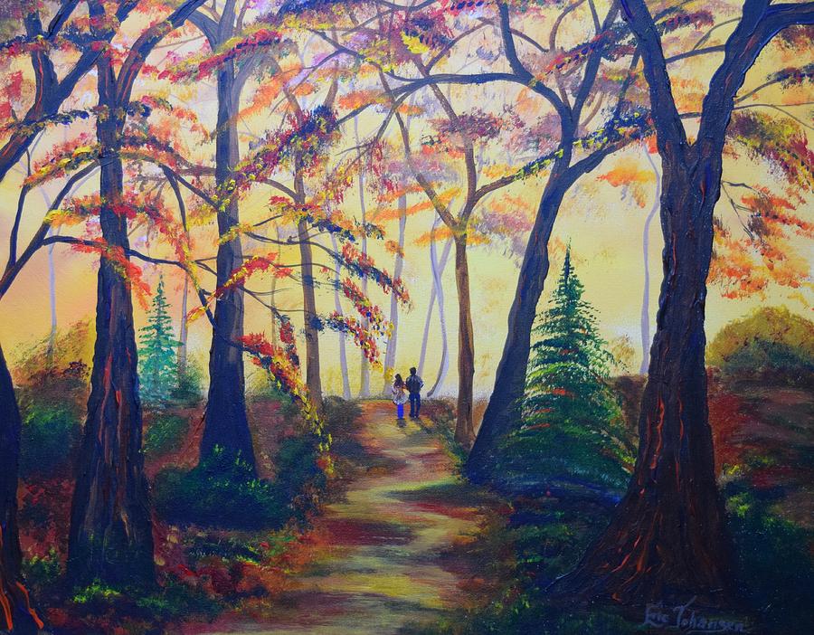 Walk in Woods Painting by Eric Johansen