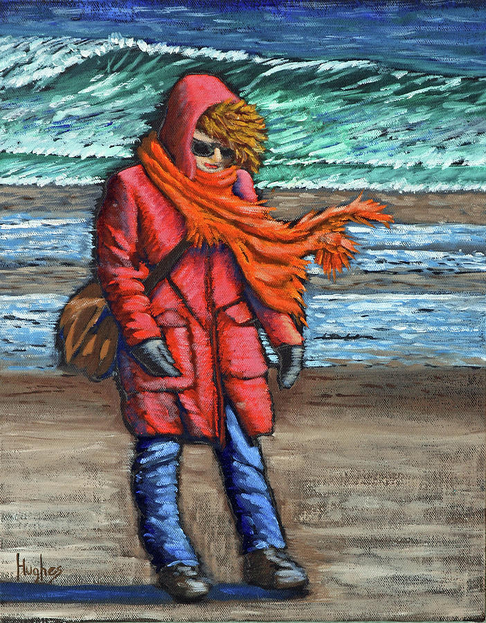 Walk On Beach Painting by Kevin Hughes