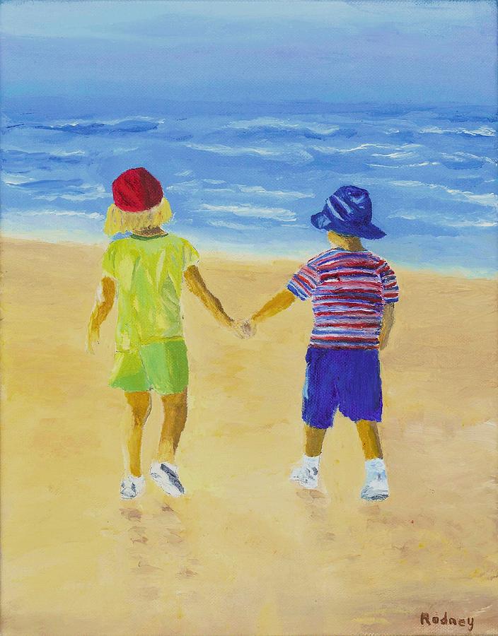 Walk on the Beach Painting by Rodney Campbell