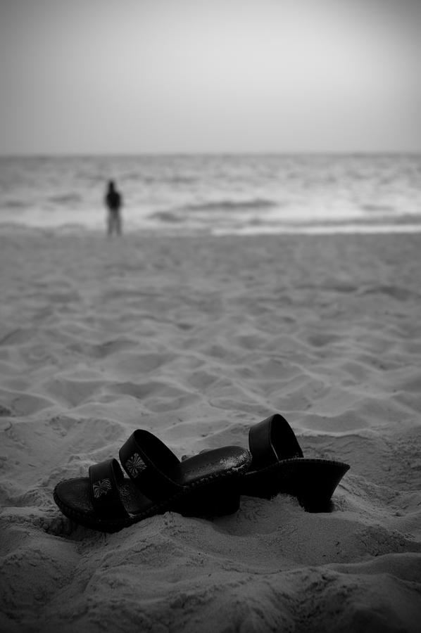 Black And White Photograph - Walk on the Beach by Sebastian Musial