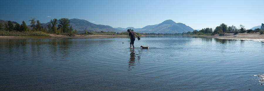 Dog Photograph - Walk On Water by Peter Olsen