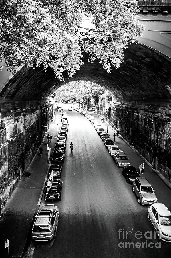 Black And White Photograph - Walk the Tunnel by Perry Webster